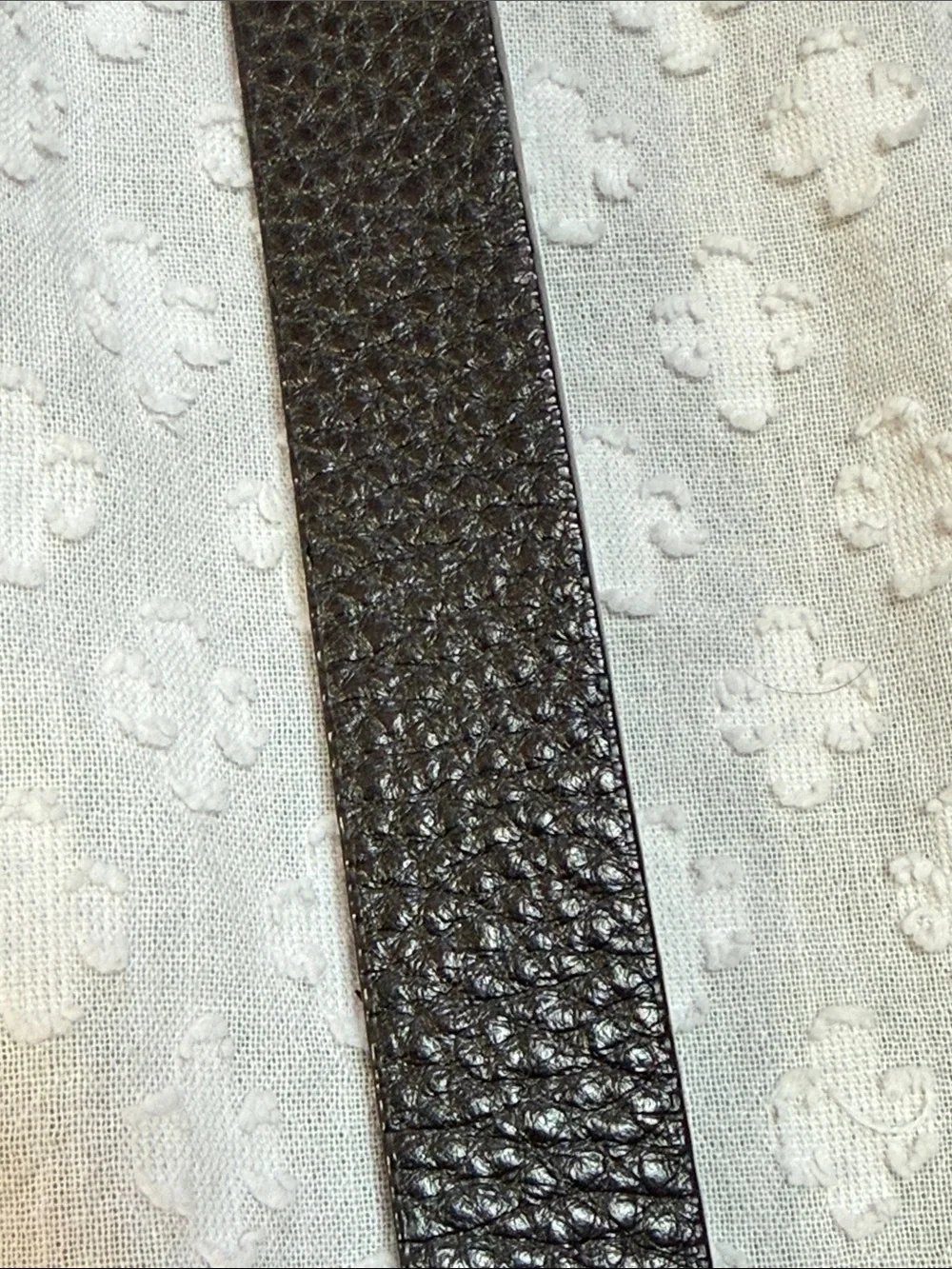 Bandolier Black Pebbled Leather Crossbody Strap